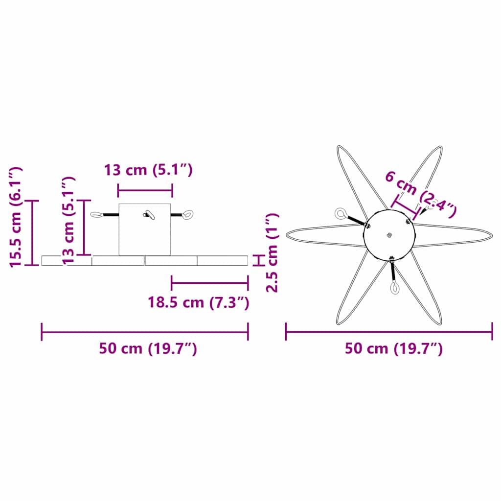 Christmas Tree Stand 1.73 Black 49 x 49 x 15.5 cm Steel